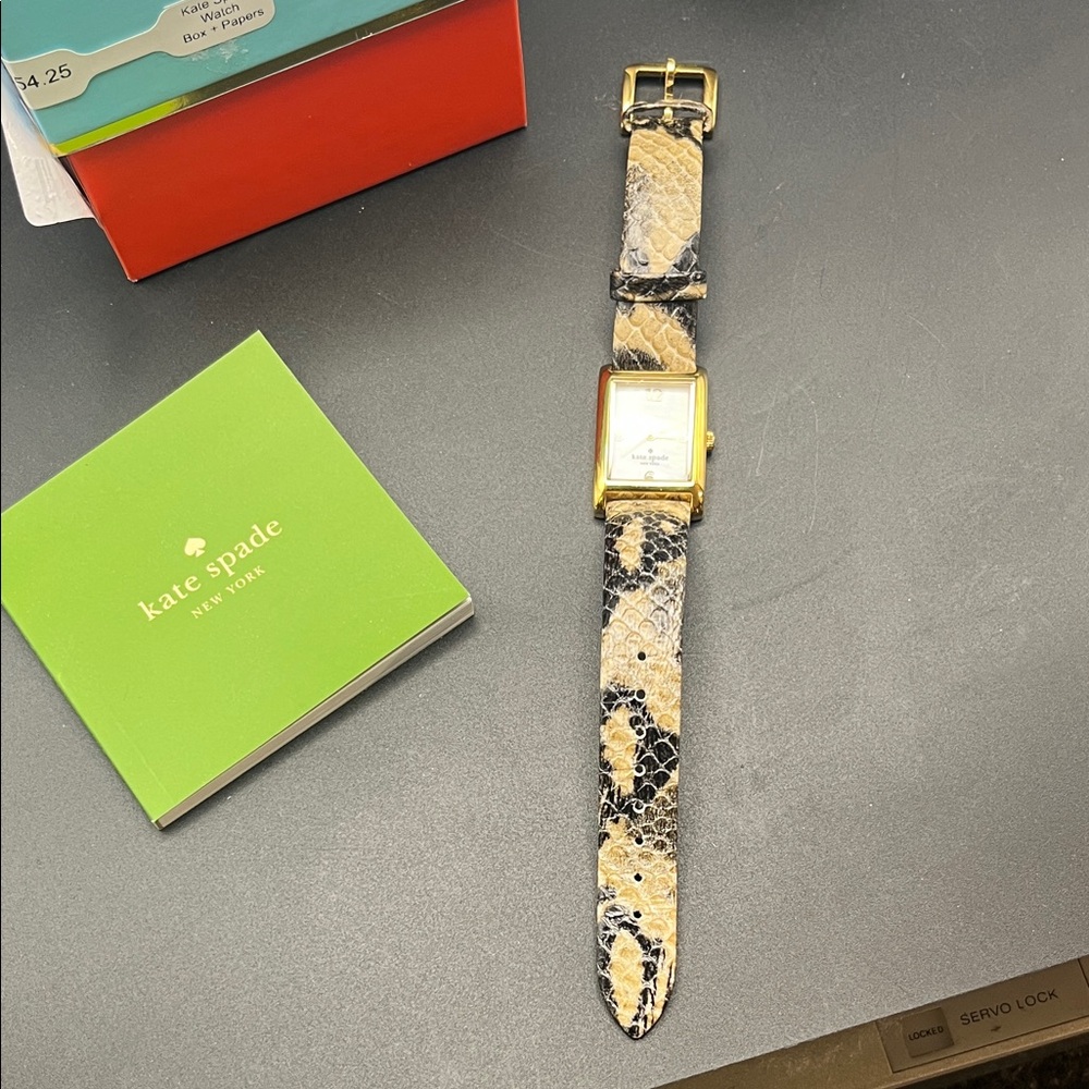 Kate Spade Gold Watch with Patterned Strap - Picture 3 of 6